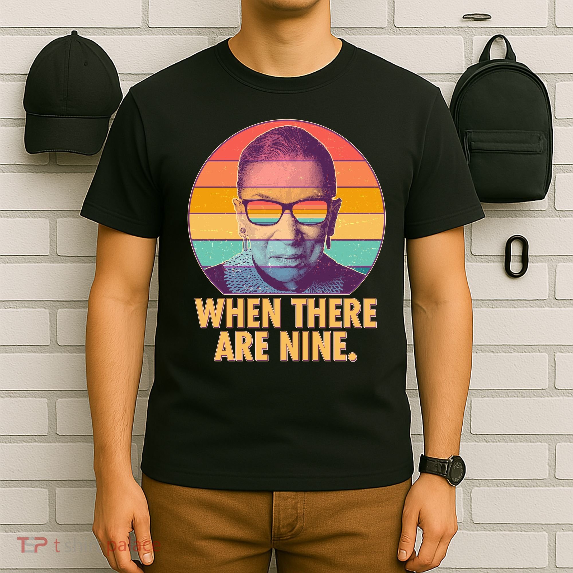 Vintage When There Are Nine Ruth Bader Ginsburg Tribute T-Shirt