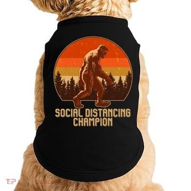 Vintage Wilderness Sunset Sasquatch Social Distancing Champion  Doggie Tank