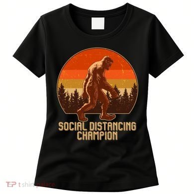 Vintage Wilderness Sunset Sasquatch Social Distancing Champion  Women's T-Shirt