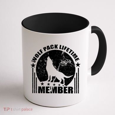 Vintage Wolf Pack Lifetime Member Coffee Mug back