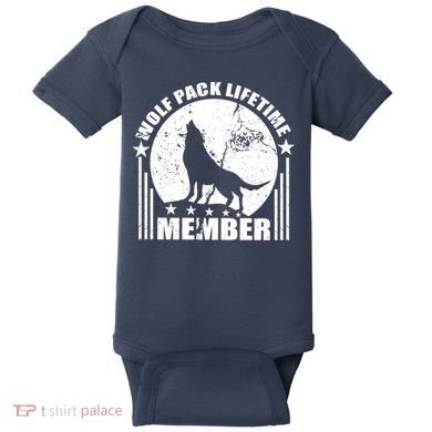 Vintage Wolf Pack Lifetime Member Baby Bodysuit
