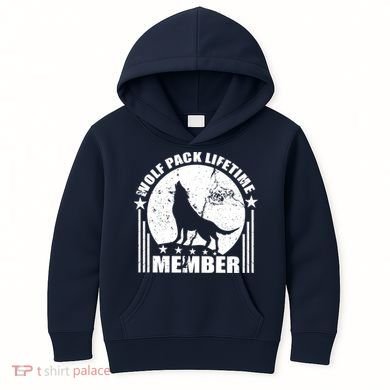 Vintage Wolf Pack Lifetime Member Kids Hoodie