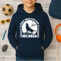 Vintage Wolf Pack Lifetime Member Kids Hoodie thumb 2