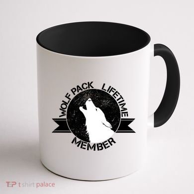 Vintage Wolf Pack Lifetime Member Emblem Coffee Mug back