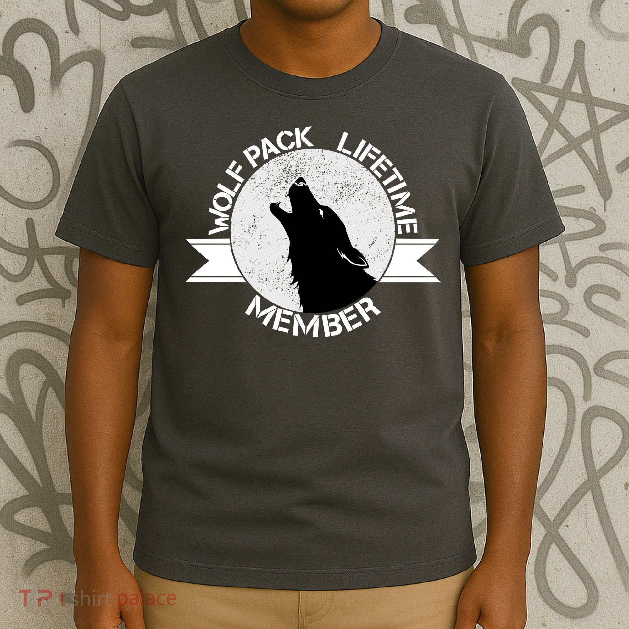 Vintage Wolf Pack Lifetime Member Emblem T-Shirt