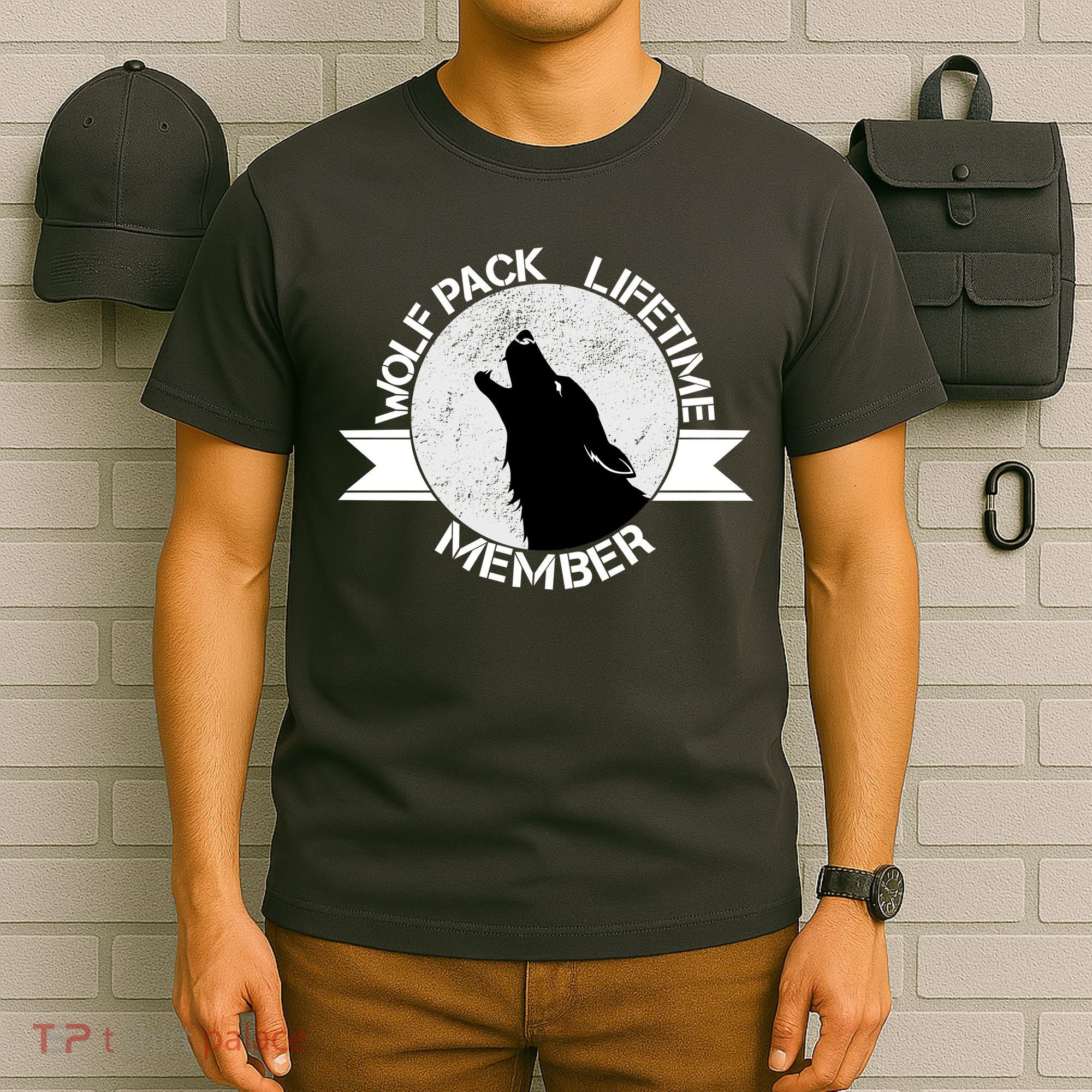 Vintage Wolf Pack Lifetime Member Emblem T-Shirt