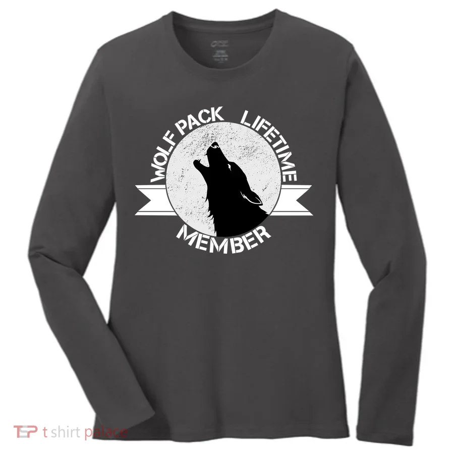 Vintage Wolf Pack Lifetime Member Emblem Women's Long Sleeve Shirt