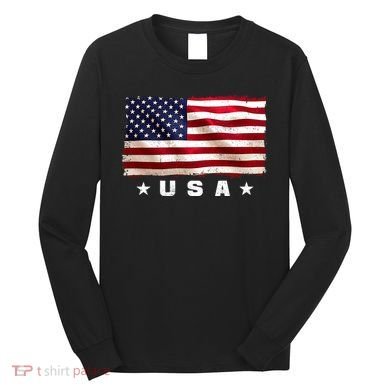 Vintage Worn USA Flag Long Sleeve Shirt
