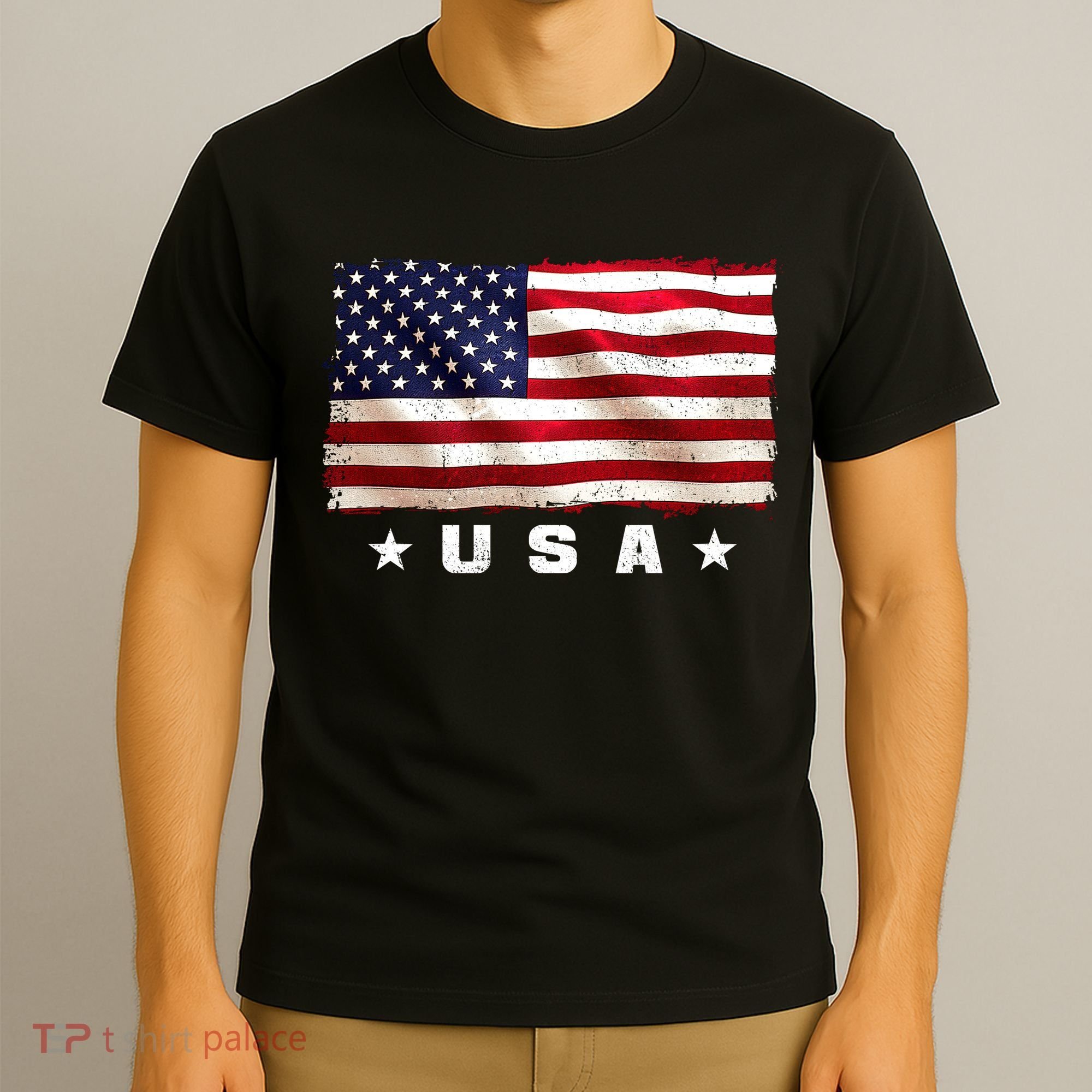 Vintage Worn USA Flag T-Shirt