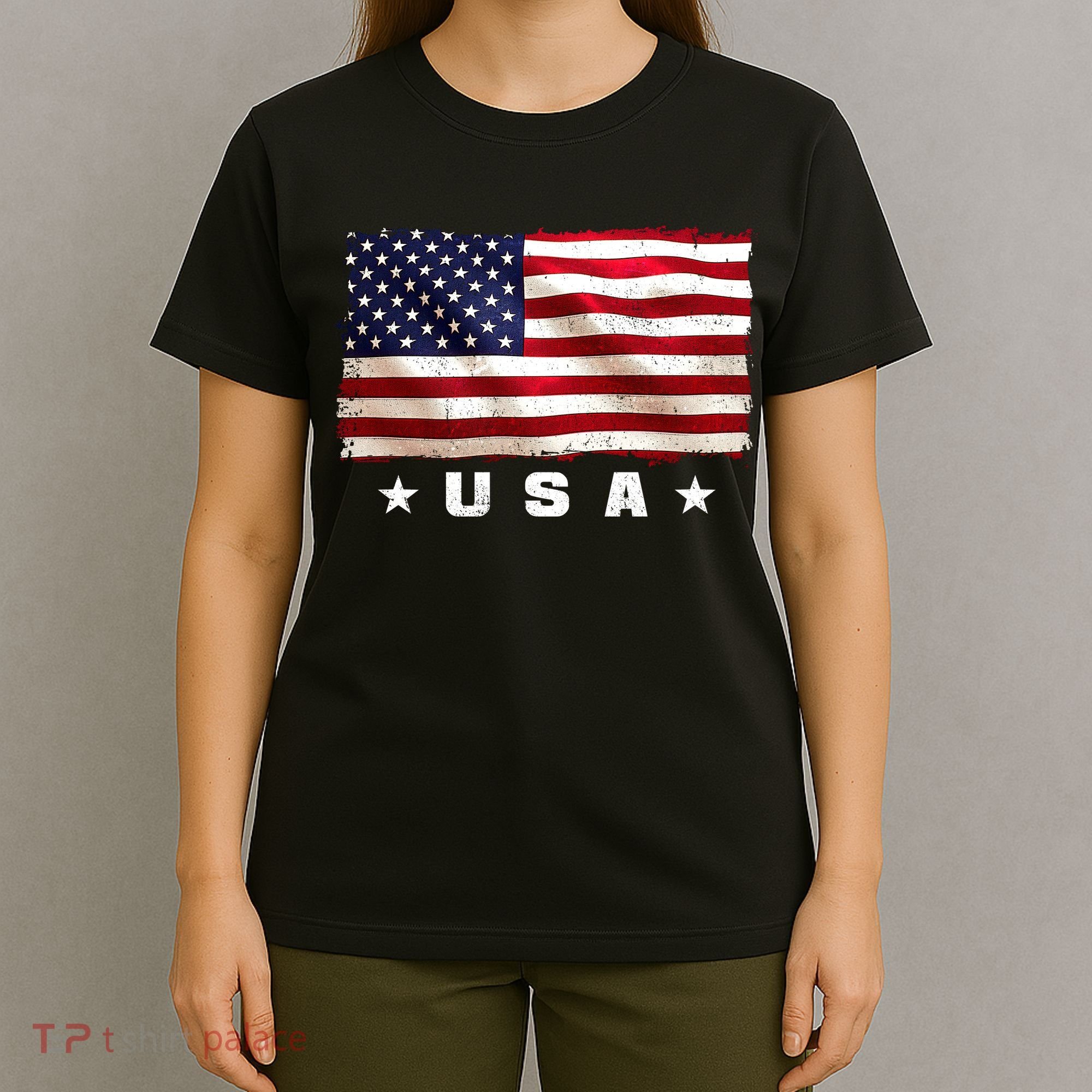 Vintage Worn USA Flag T-Shirt