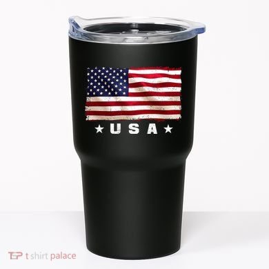Vintage Worn USA Flag Tumbler