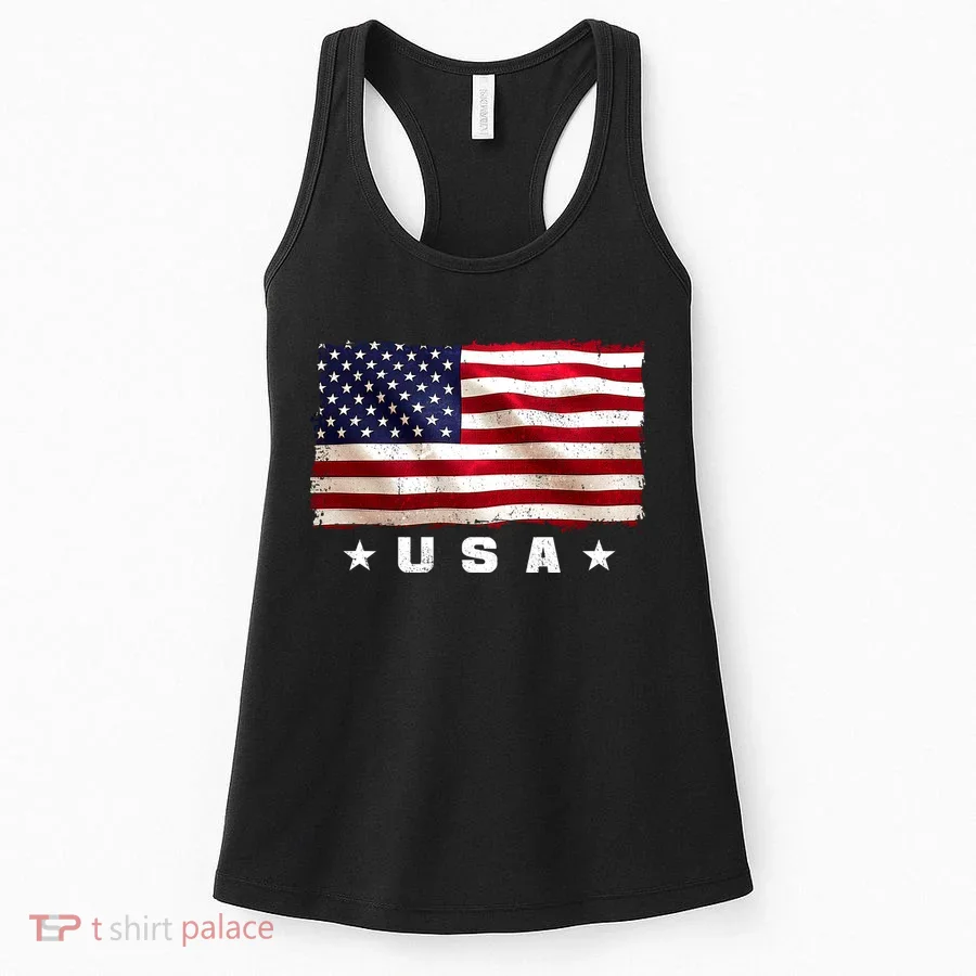 Vintage Worn USA Flag Women's Tank Top