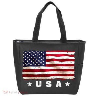 Vintage Worn USA Flag Tote Bag