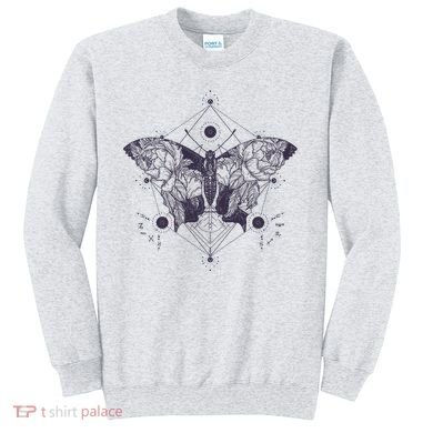 Vintage Zodiac Floral Moth Butterfly Sweatshirt