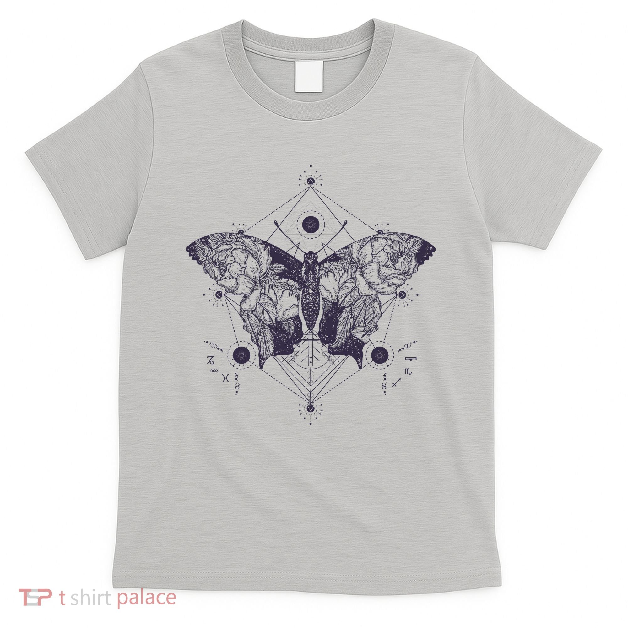 Vintage Zodiac Floral Moth Butterfly T-Shirt