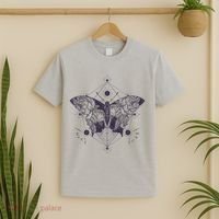 Vintage Zodiac Floral Moth Butterfly T-Shirt thumb 2