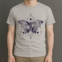 Vintage Zodiac Floral Moth Butterfly T-Shirt thumb 3