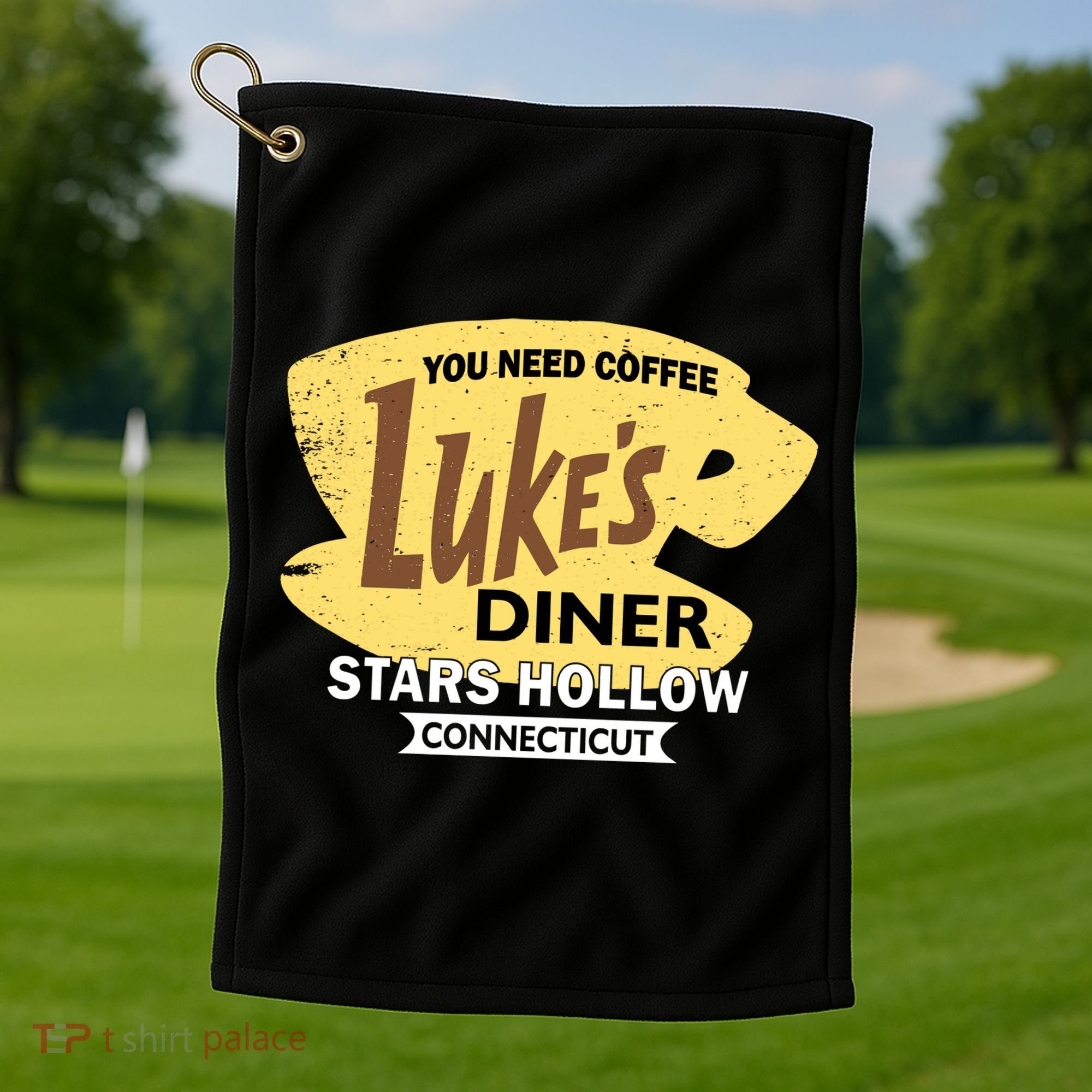 Vintge Luke's Diner Stars Hollow Connecticut Golf Towel