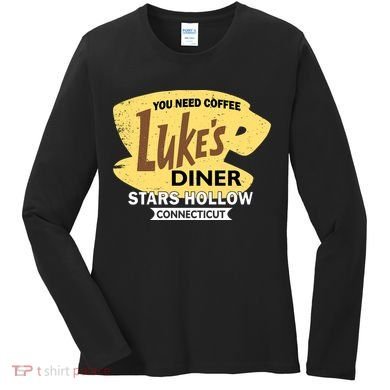 Vintge Luke's Diner Stars Hollow Connecticut Women's Long Sleeve Shirt