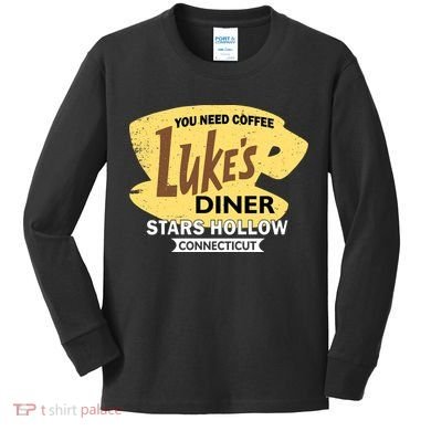 Vintge Luke's Diner Stars Hollow Connecticut Kids Long Sleeve Shirt
