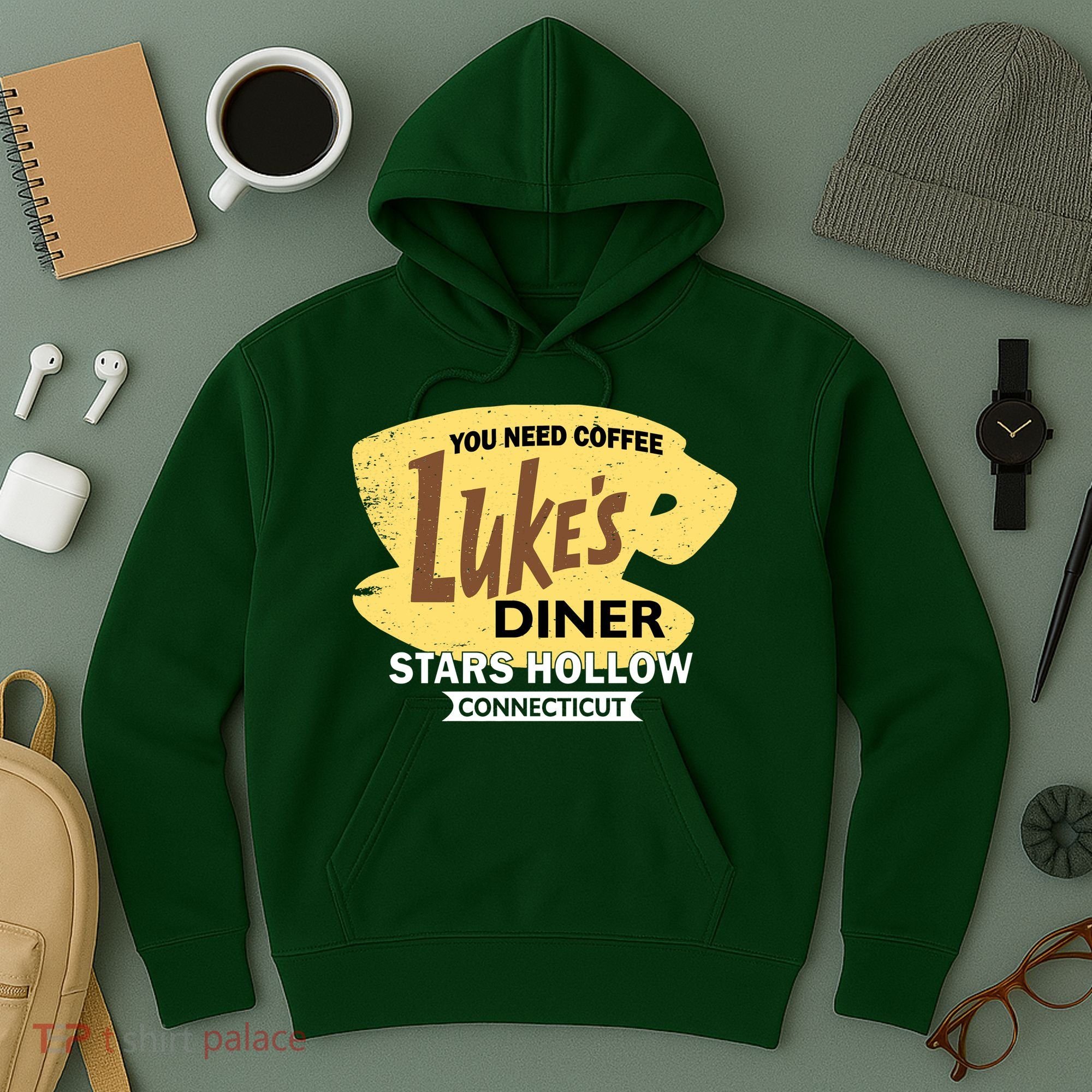 Vintge Luke's Diner Stars Hollow Connecticut Hoodie
