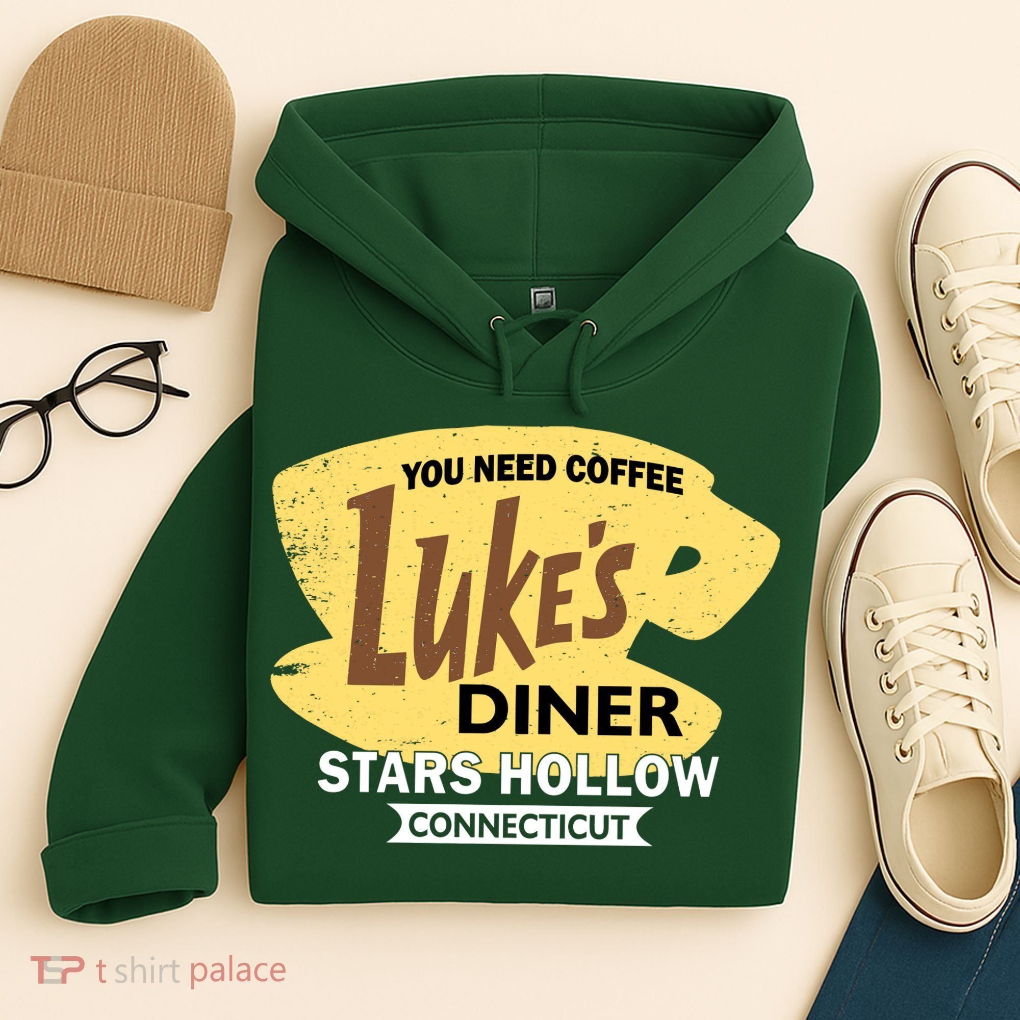 Vintge Luke's Diner Stars Hollow Connecticut Hoodie