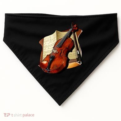 Violin and Sheet Music USA-Made Doggie Bandana