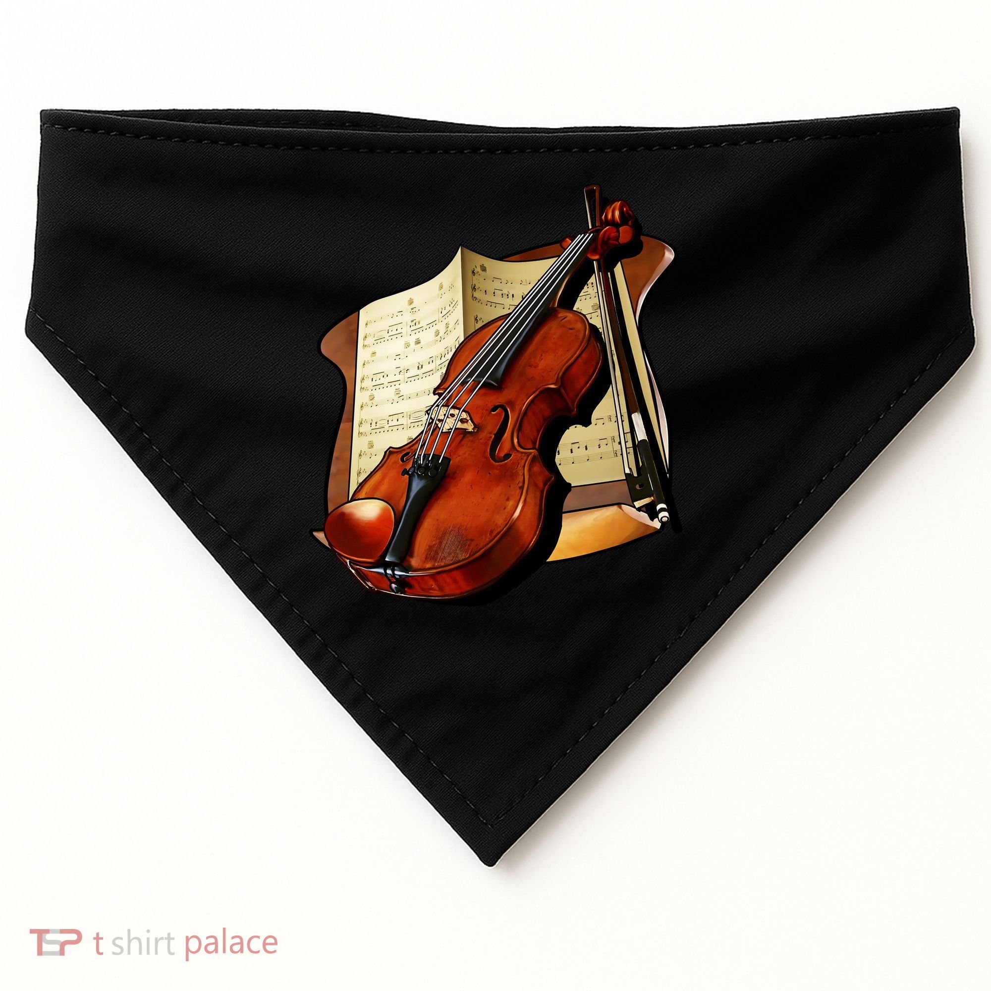Violin and Sheet Music USA-Made Doggie Bandana