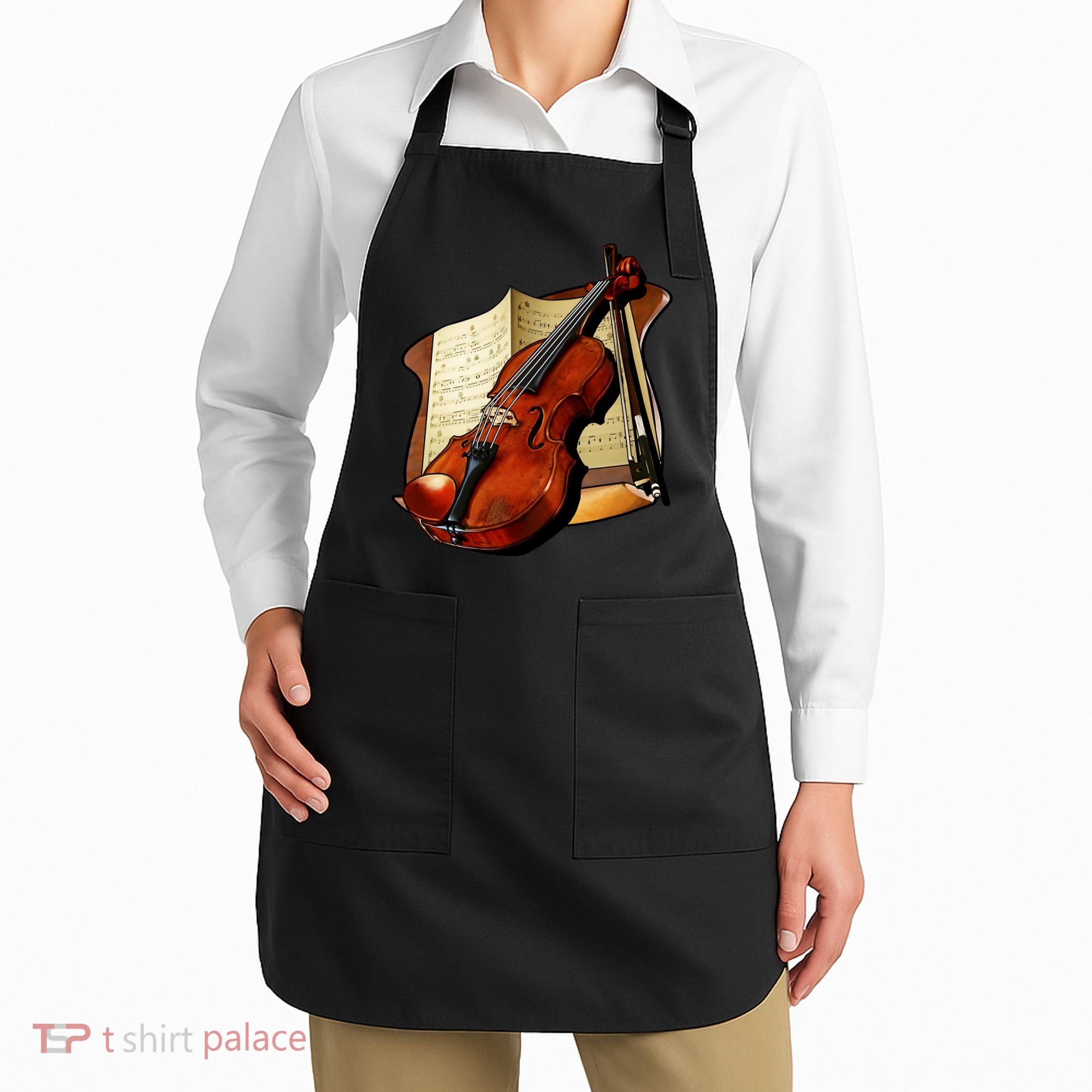 Violin and Sheet Music Apron