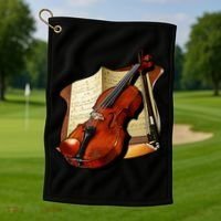 Violin and Sheet Music Golf Towel thumb 1