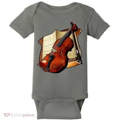 Violin and Sheet Music Baby Bodysuit