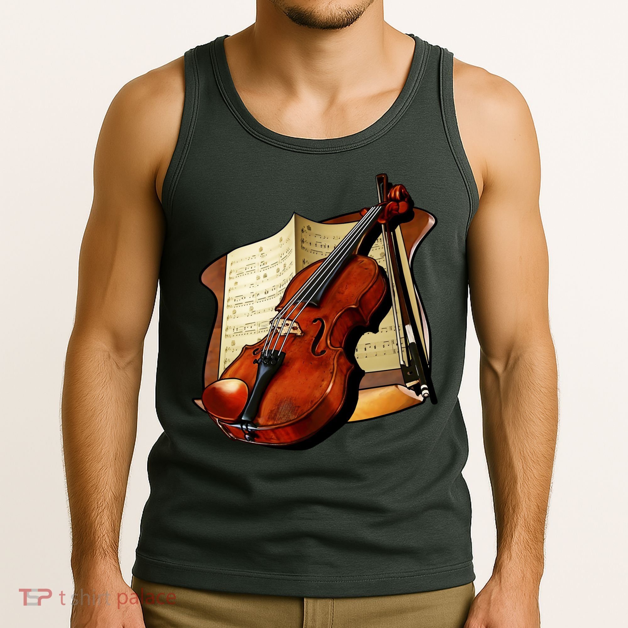 Violin and Sheet Music Tank Top