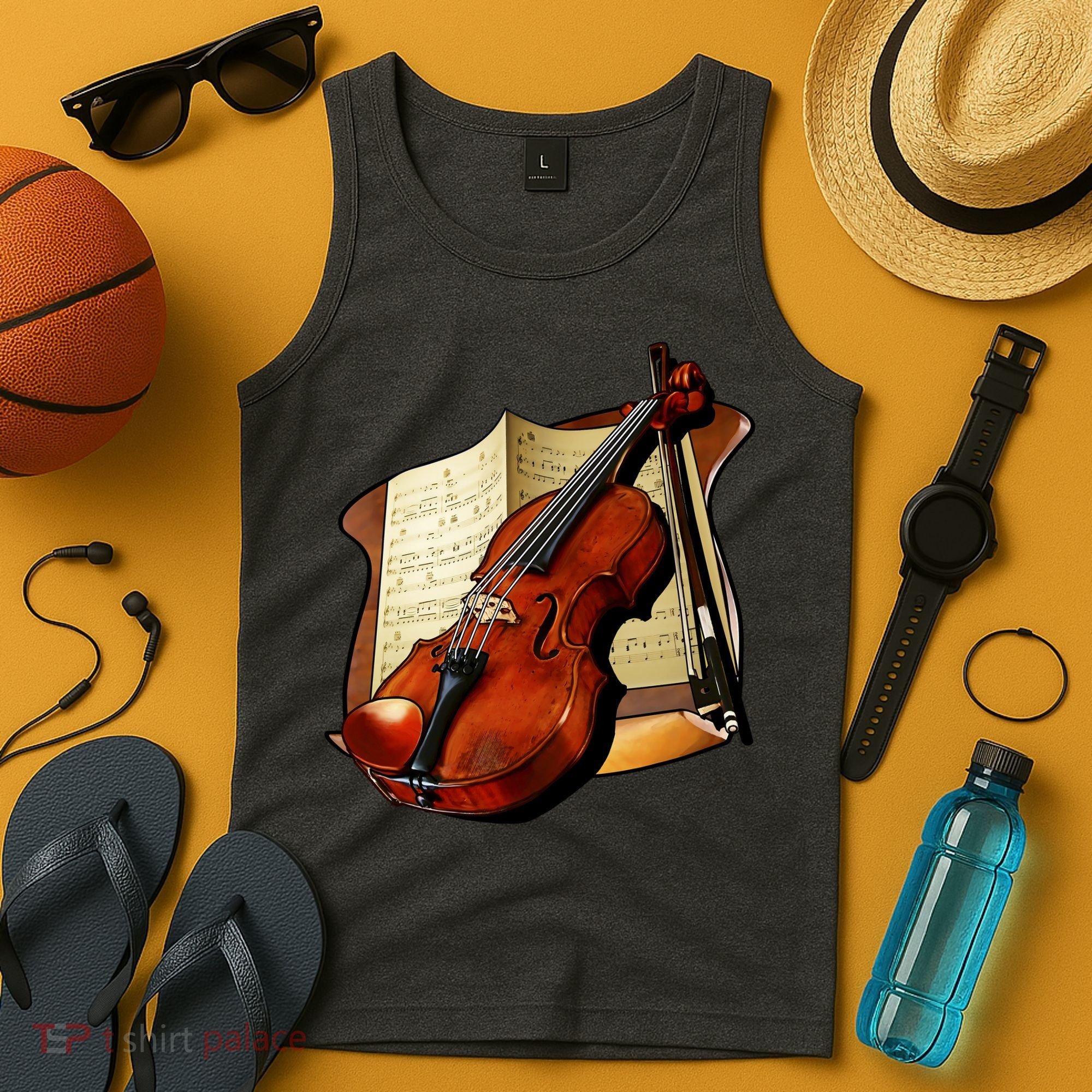 Violin and Sheet Music Tank Top