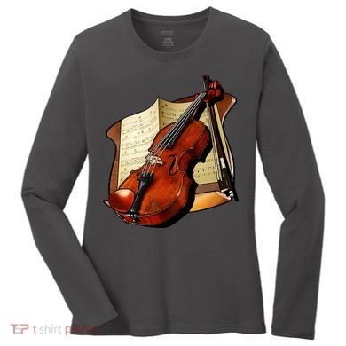 Violin and Sheet Music Women's Long Sleeve Shirt