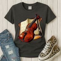 Violin and Sheet Music Women's T-Shirt thumb 3