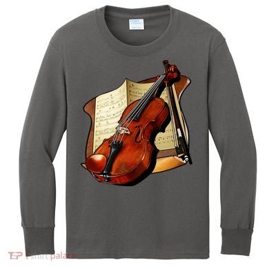 Violin and Sheet Music Kids Long Sleeve Shirt