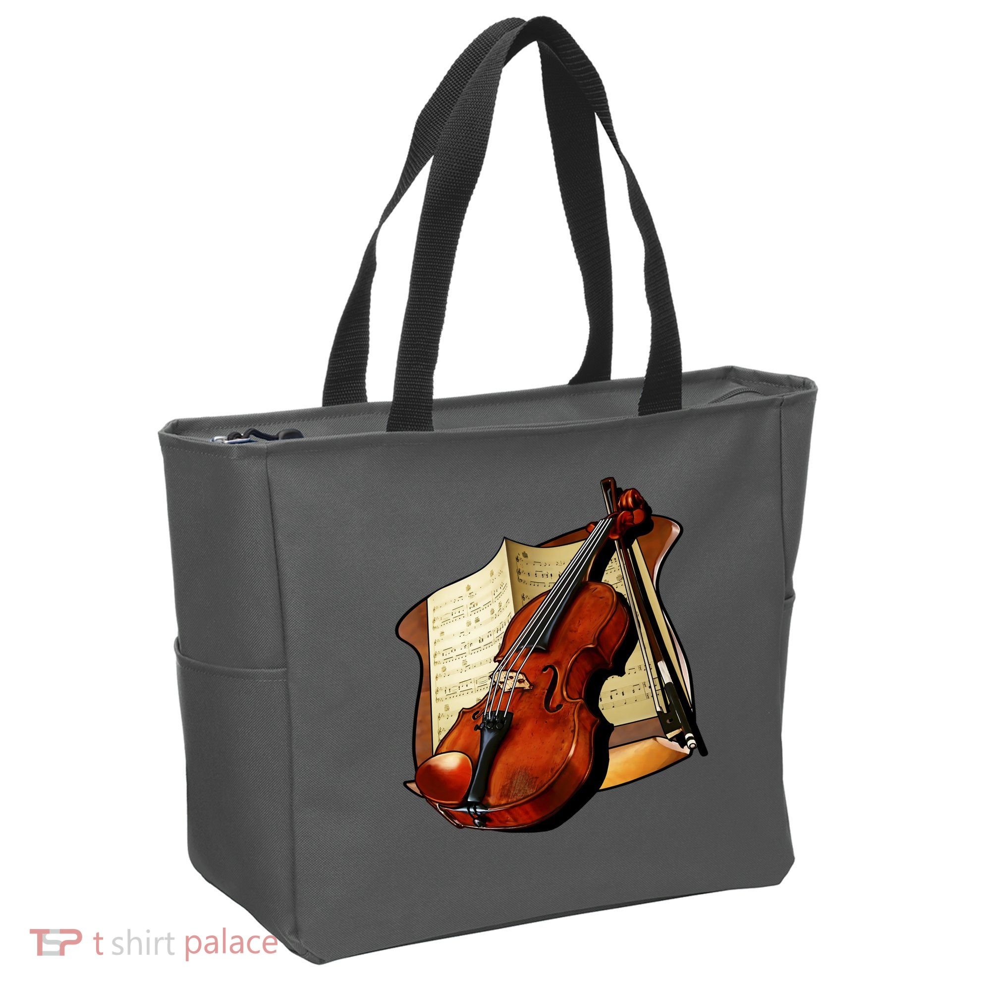 Violin and Sheet Music Tote Bag