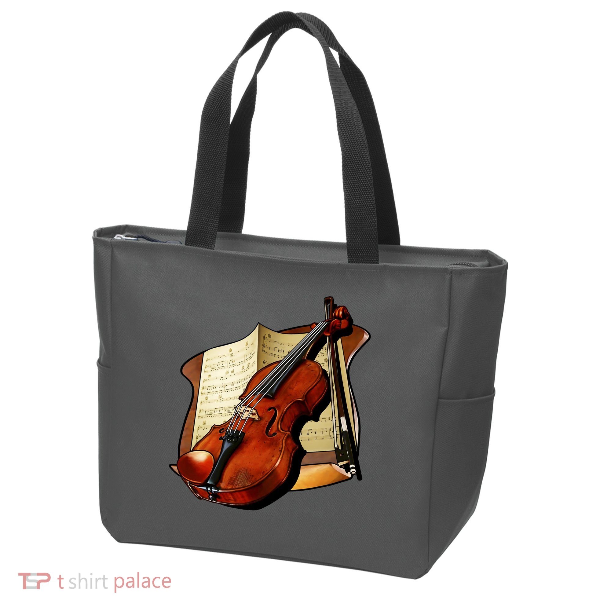 Violin and Sheet Music Tote Bag