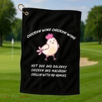 Viral Chicken Wing Chicken Wing Hot Dog & Bologna Song Golf Towel thumb 1