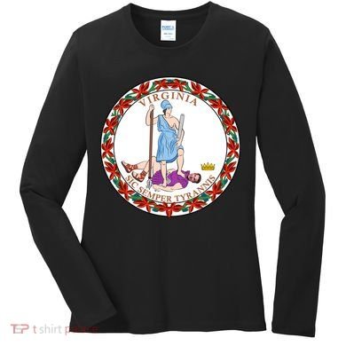 Virginia Sic Semper Tyrannis With Governor Northam Women's Long Sleeve Shirt