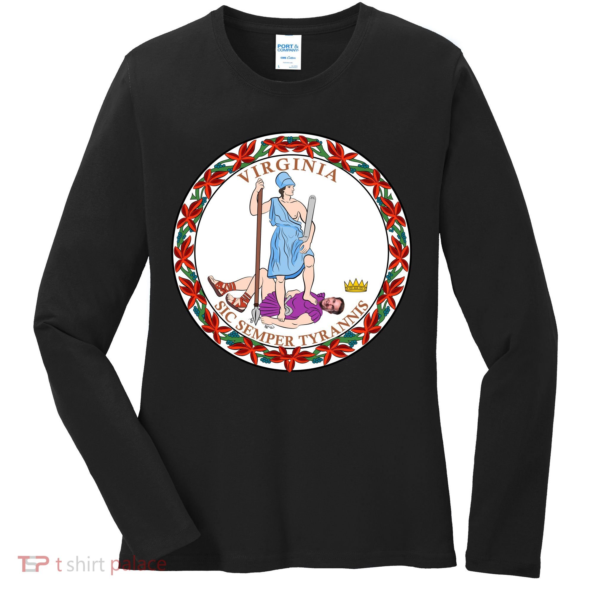 Virginia Sic Semper Tyrannis With Governor Northam Women's Long Sleeve Shirt