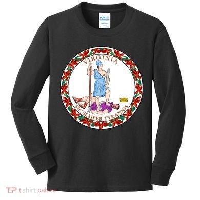 Virginia Sic Semper Tyrannis With Governor Northam Kids Long Sleeve Shirt