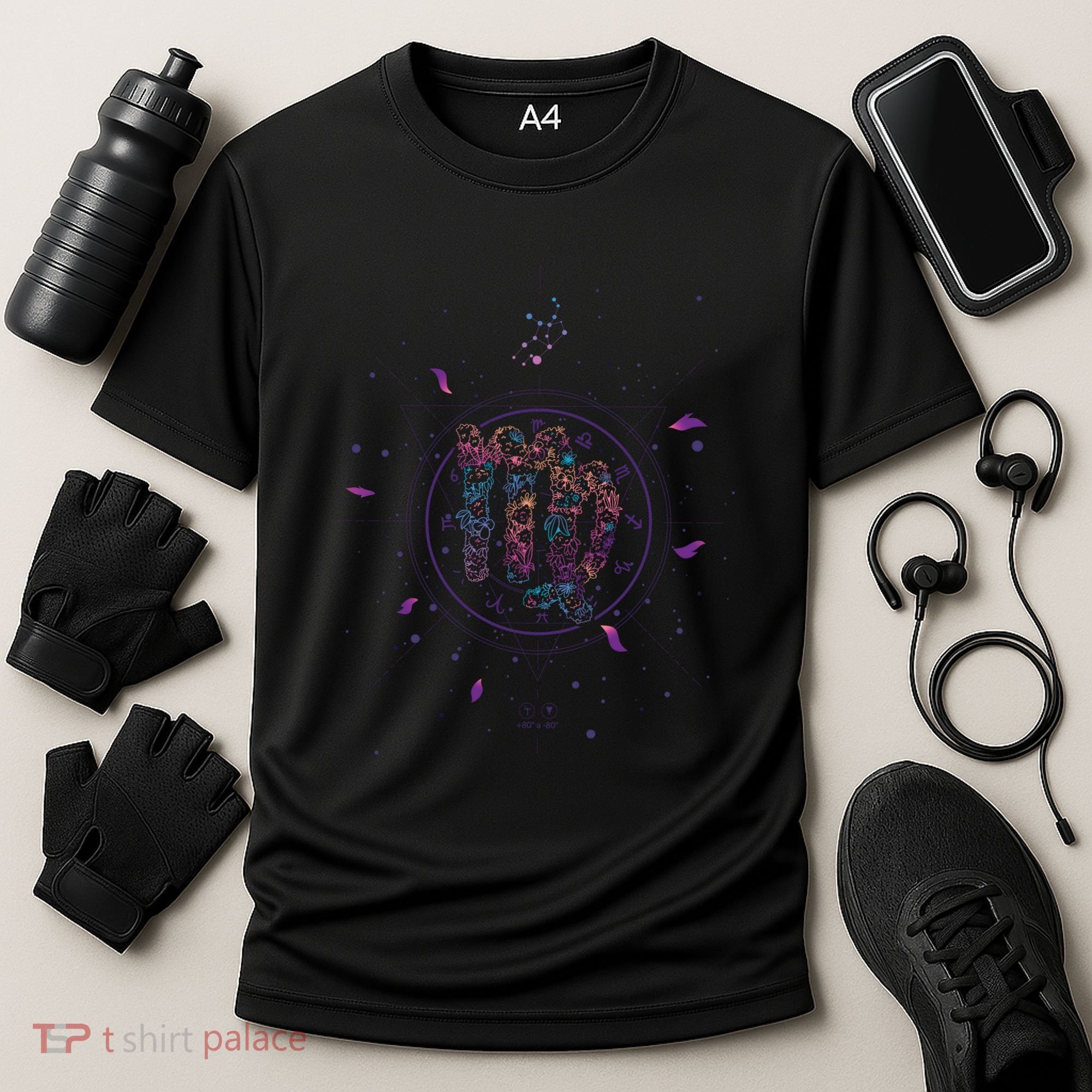 Virgo Floral Zodiac Cooling Performance Crew T-Shirt