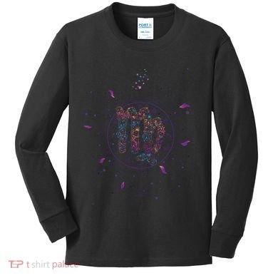 Virgo Floral Zodiac Kids Long Sleeve Shirt