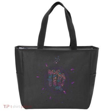 Virgo Floral Zodiac Tote Bag