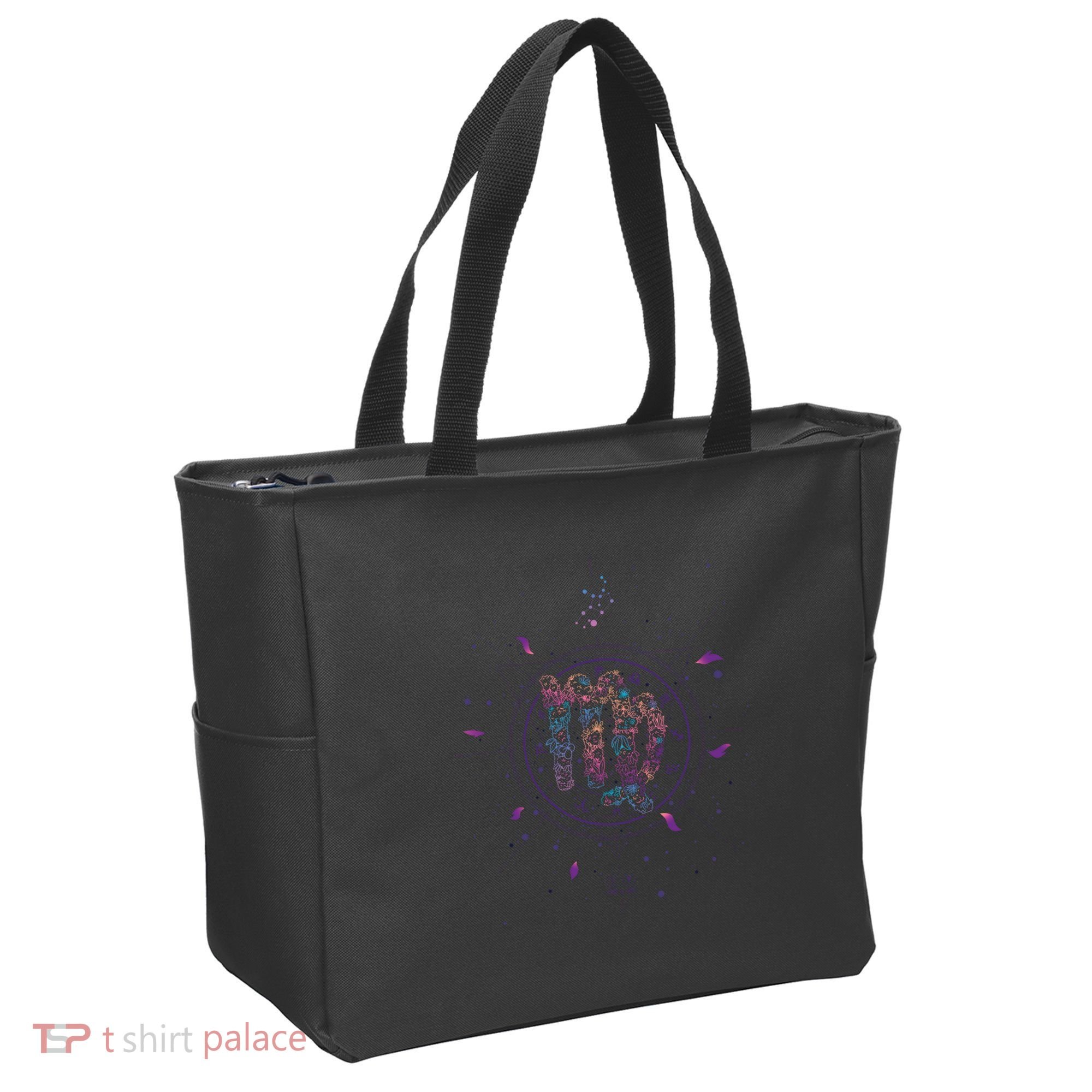 Virgo Floral Zodiac Tote Bag