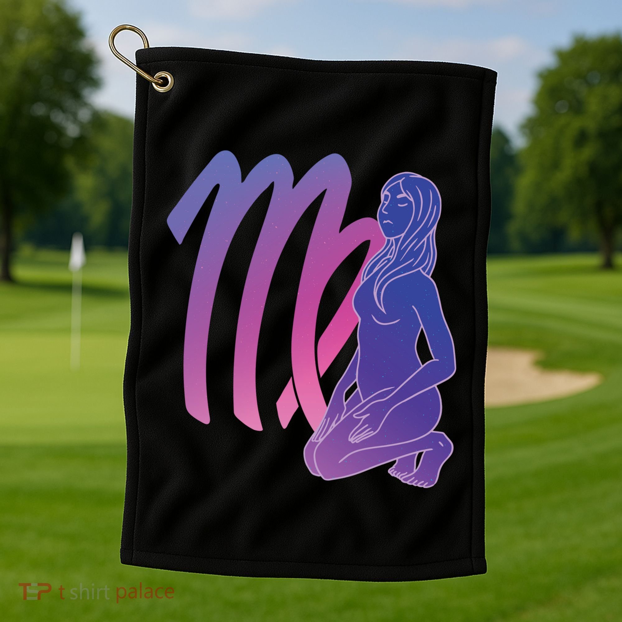 Virgo Girl Zodiac Sign Golf Towel