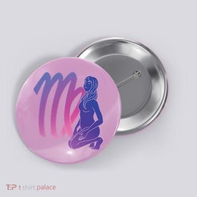 Virgo Girl Zodiac Sign Button
