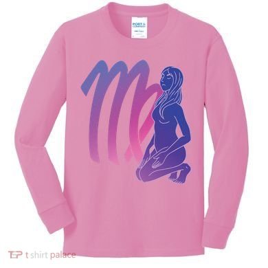 Virgo Girl Zodiac Sign Kids Long Sleeve Shirt