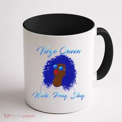 Virgo Queen Wake Pray Slay Coffee Mug back
